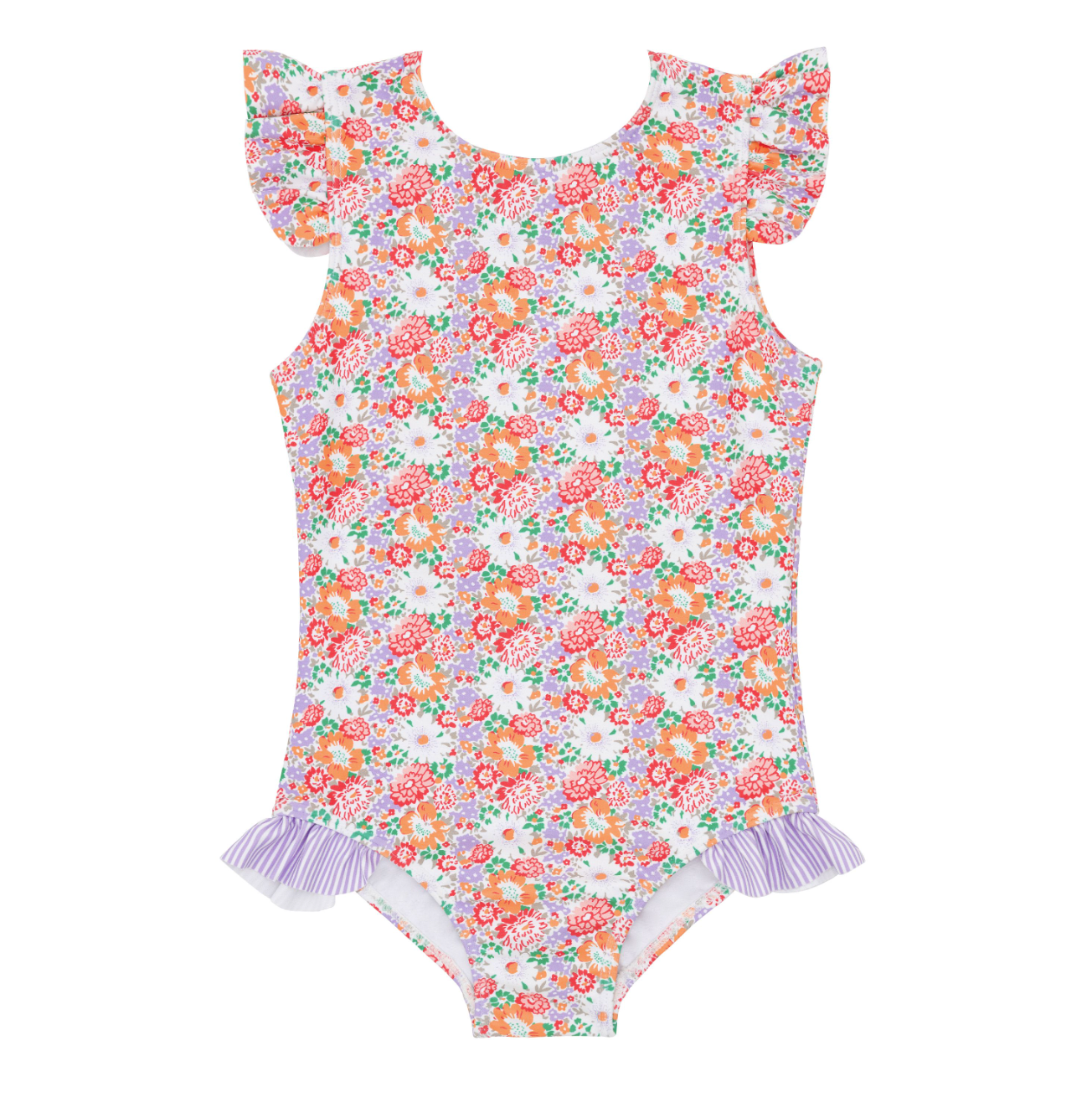 Girl's Minnow Island Blossom Ruffle One Piece