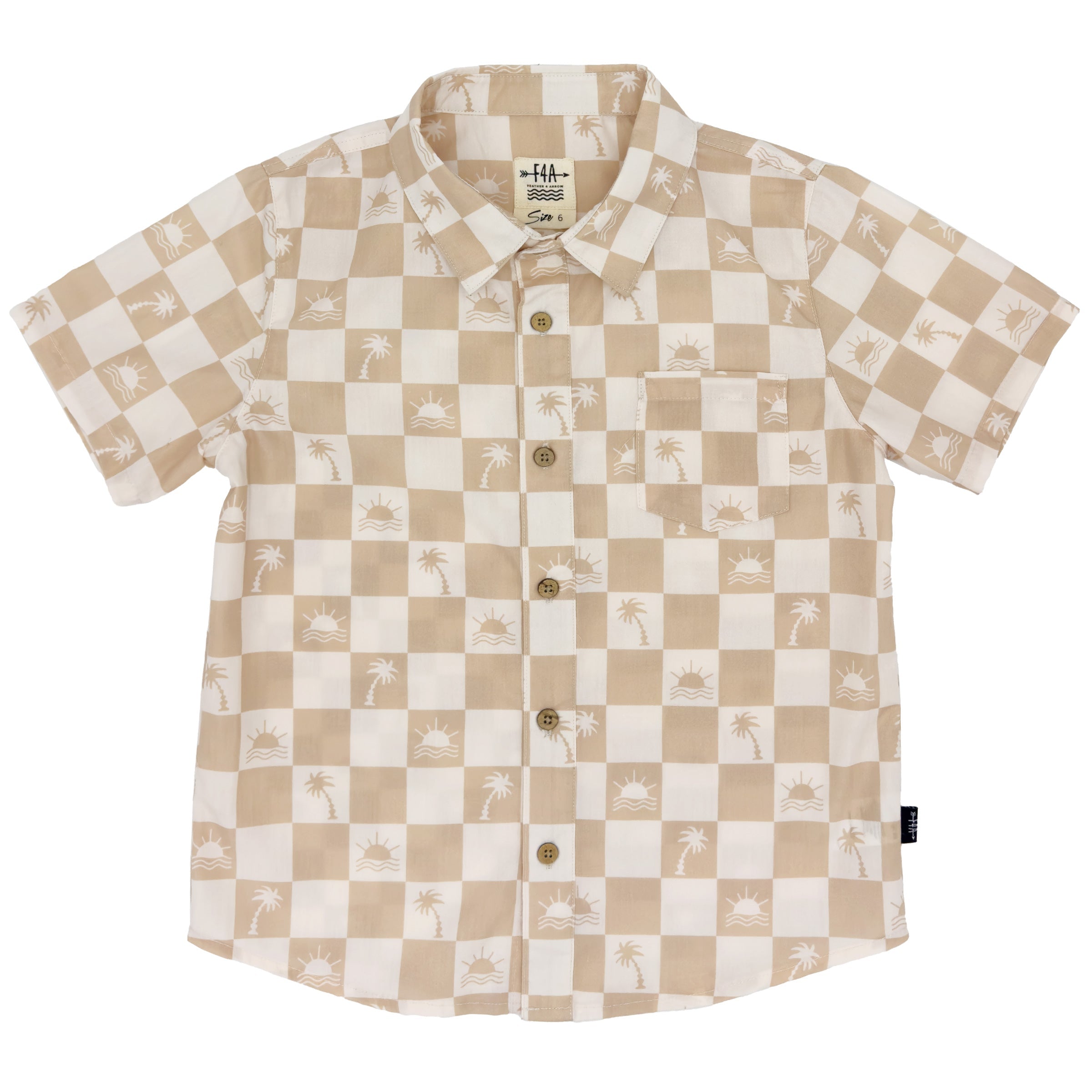 Boy's Taupe Checked Out Woven Shirt