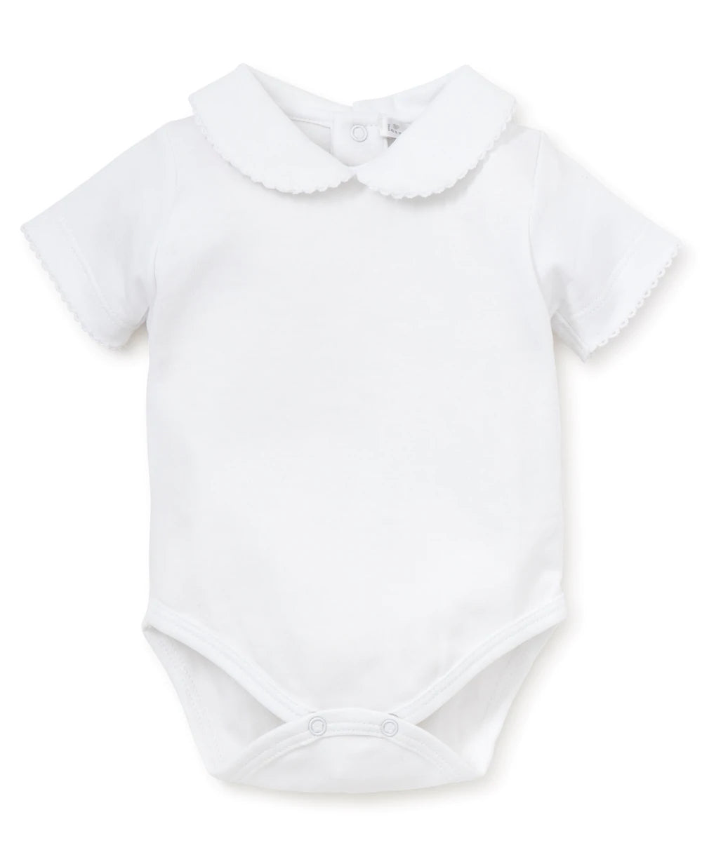 White S/S Onesie with Bebe Collar