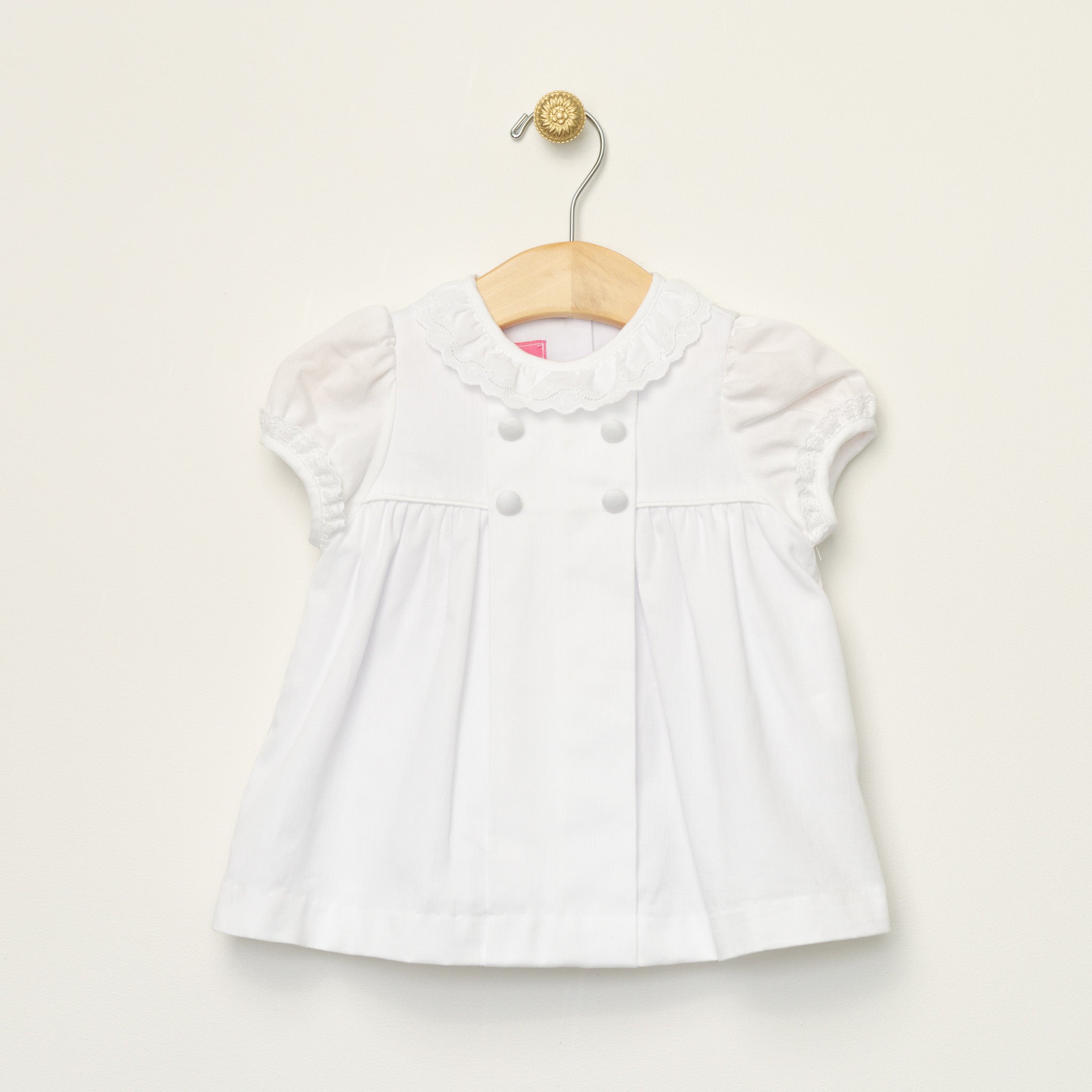 Girl's White Pique Float Dress