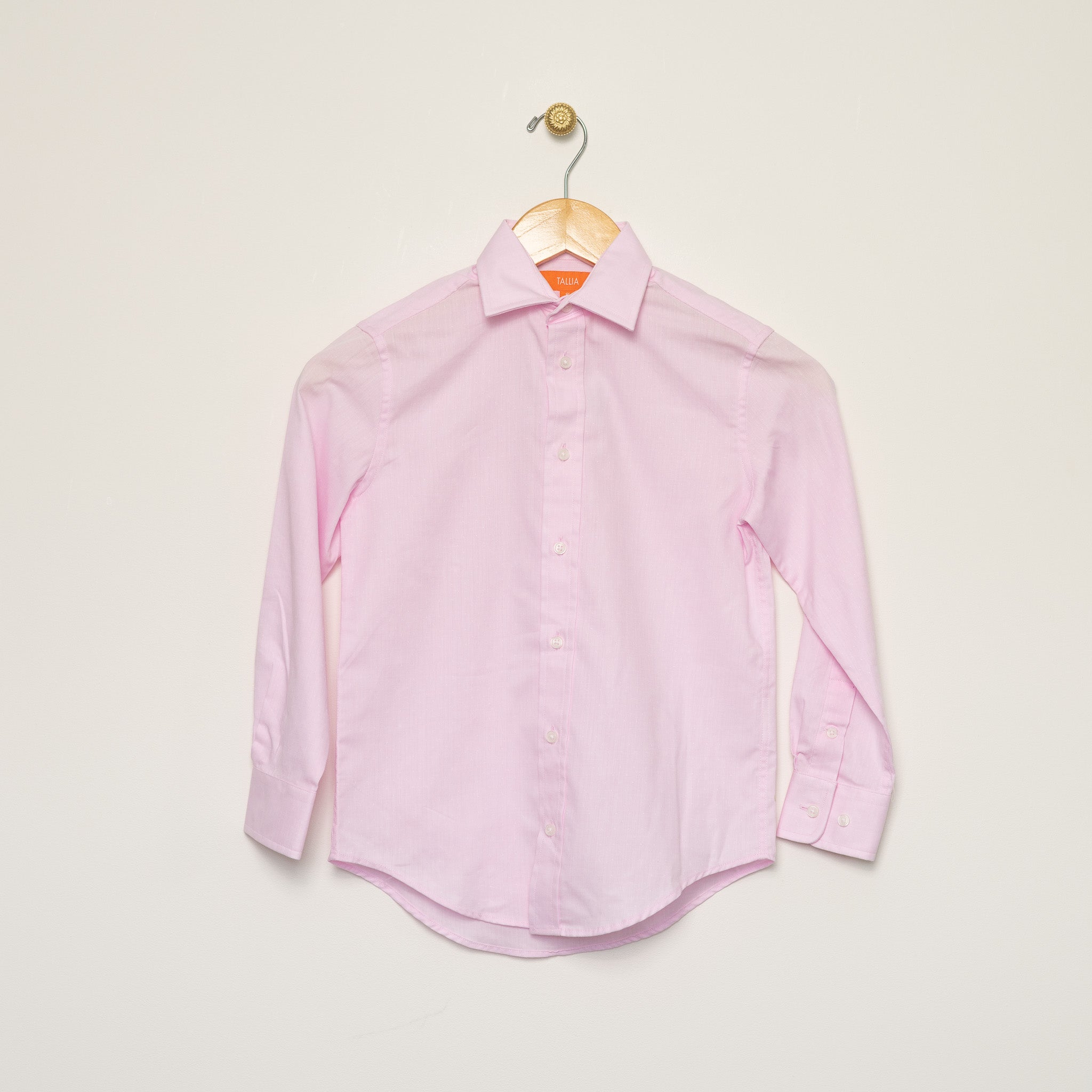 Pink Herrringbone Dot Shirt