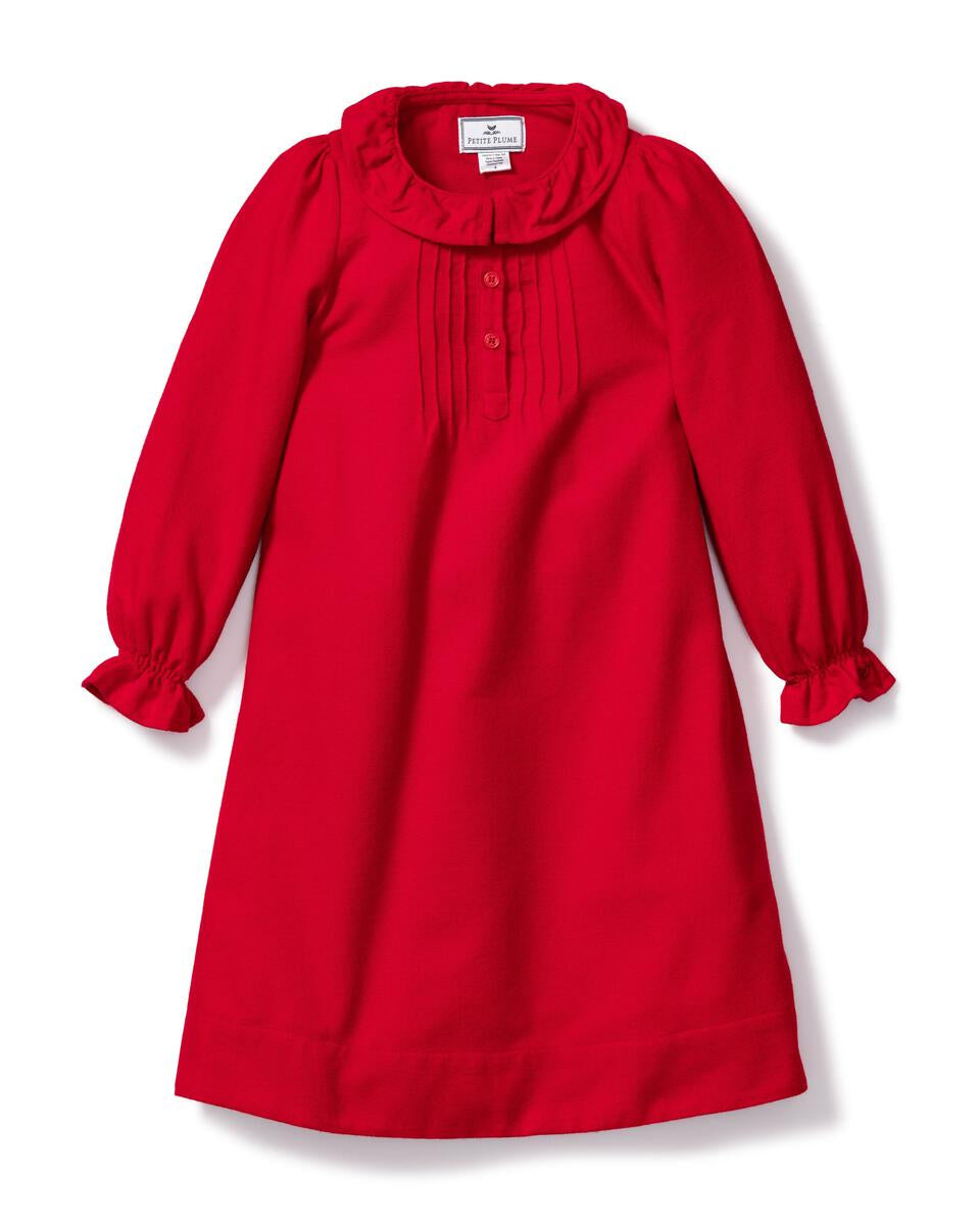 Petite Plume Red Ruffle Nightgown