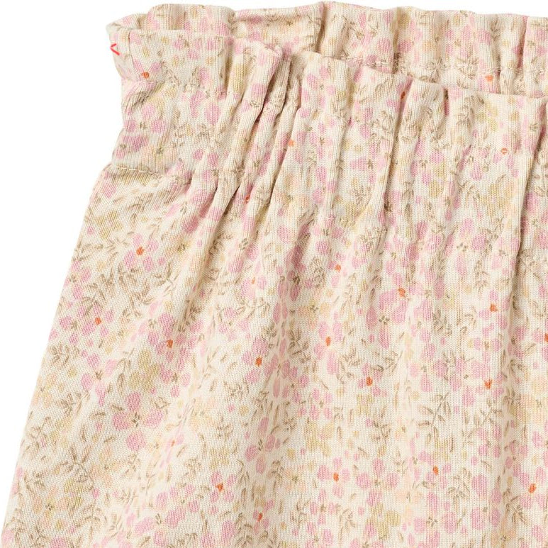 Beige Pink Floral Pink Knit Short