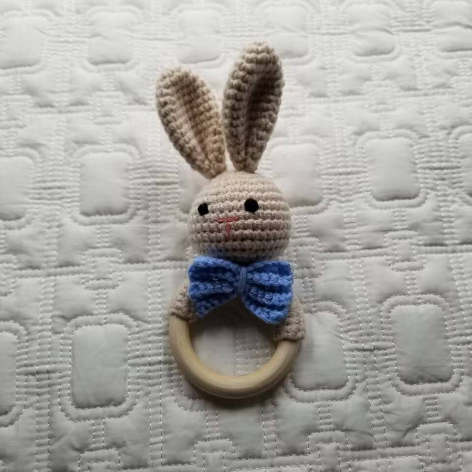 Khaki Bunny Hand Crocheted Rattle
