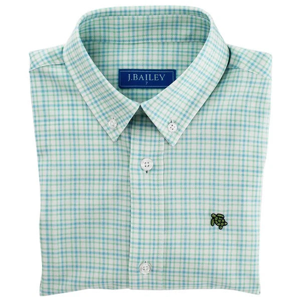 Baily Boys Blue Green Check Shirt