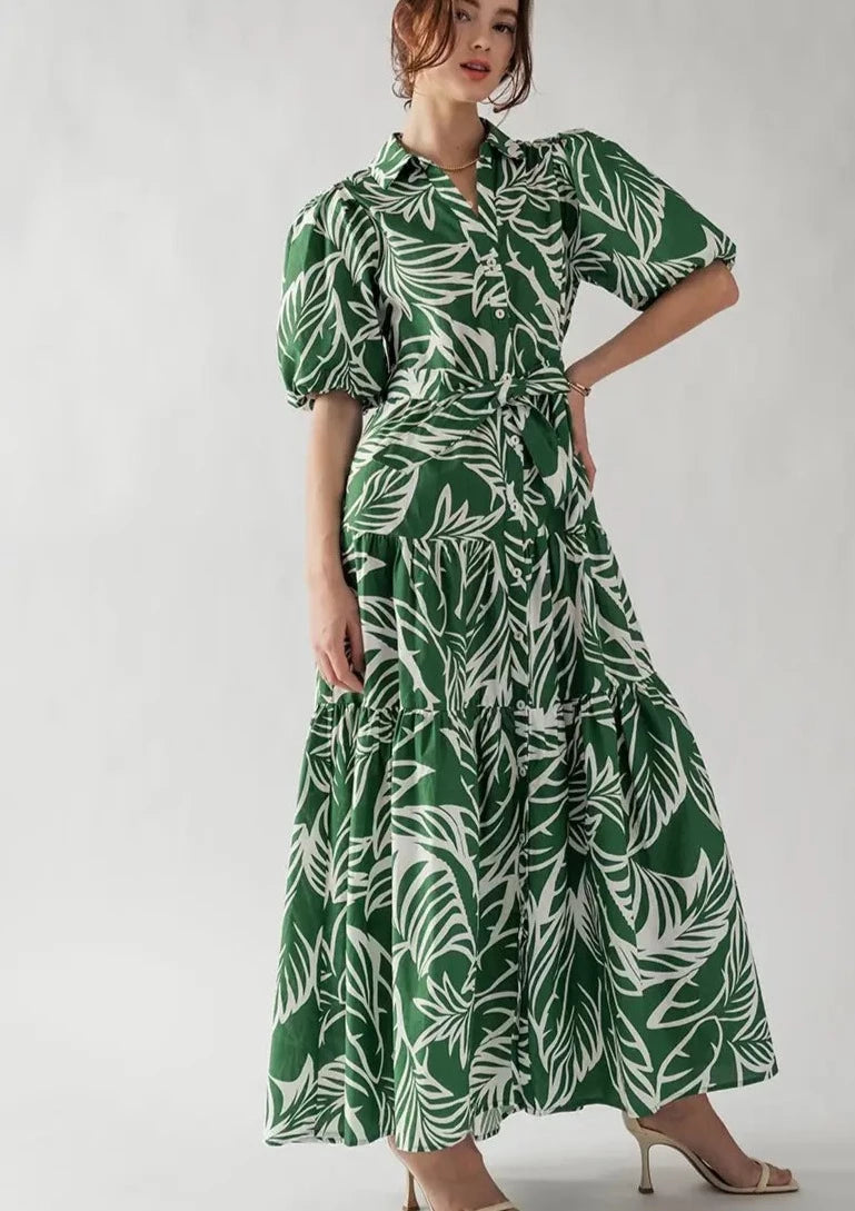 Elsie Tropical Print Maxi Dress