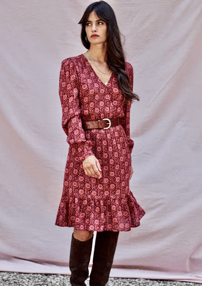 Maeve Cranberry Print Dress