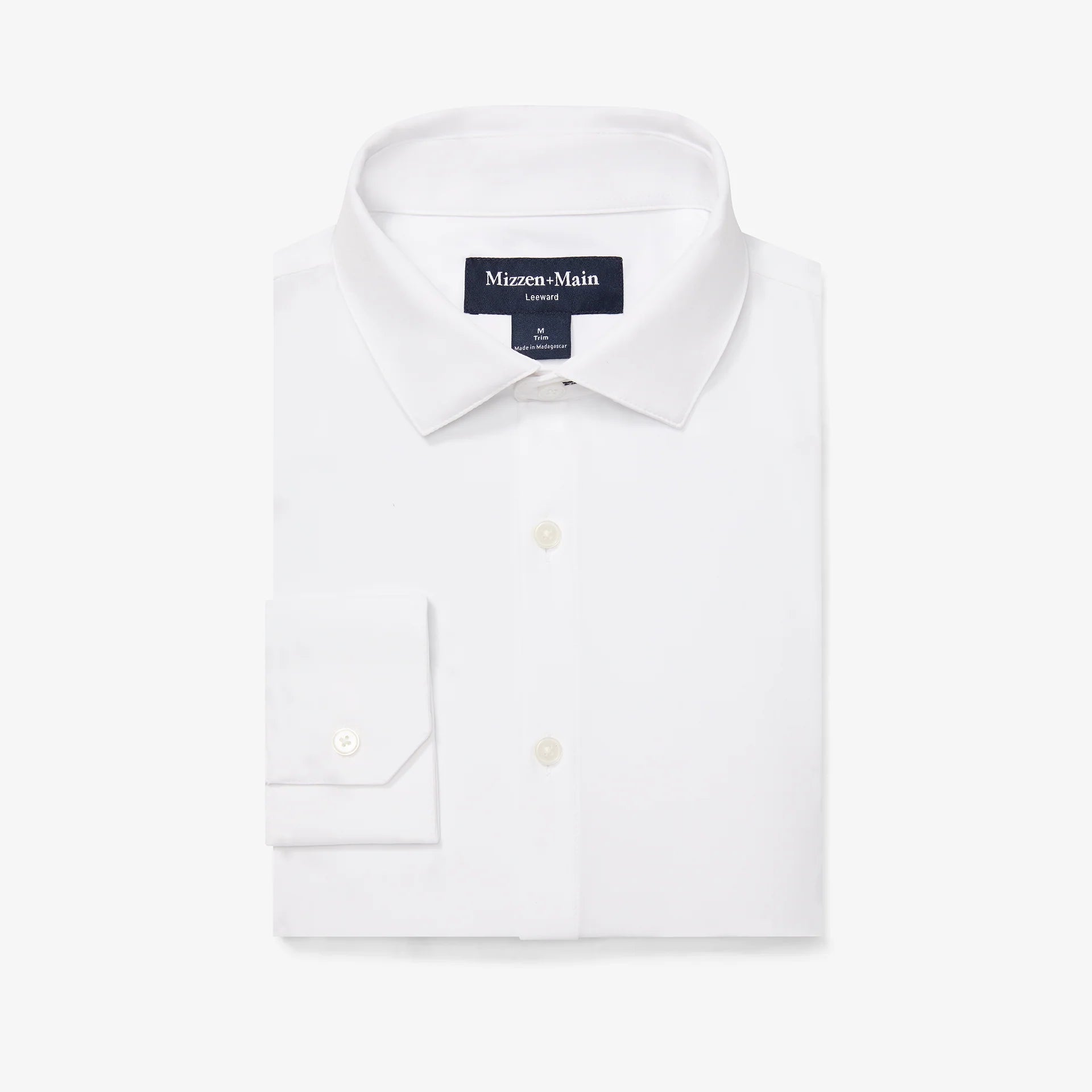 Men's Leeward White LS Dress Shirt MM