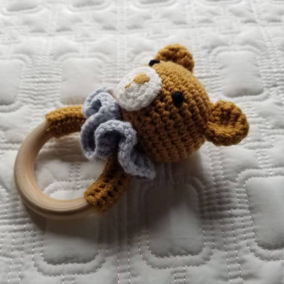 Baby Hand Crochet Rattle Toy - Bear