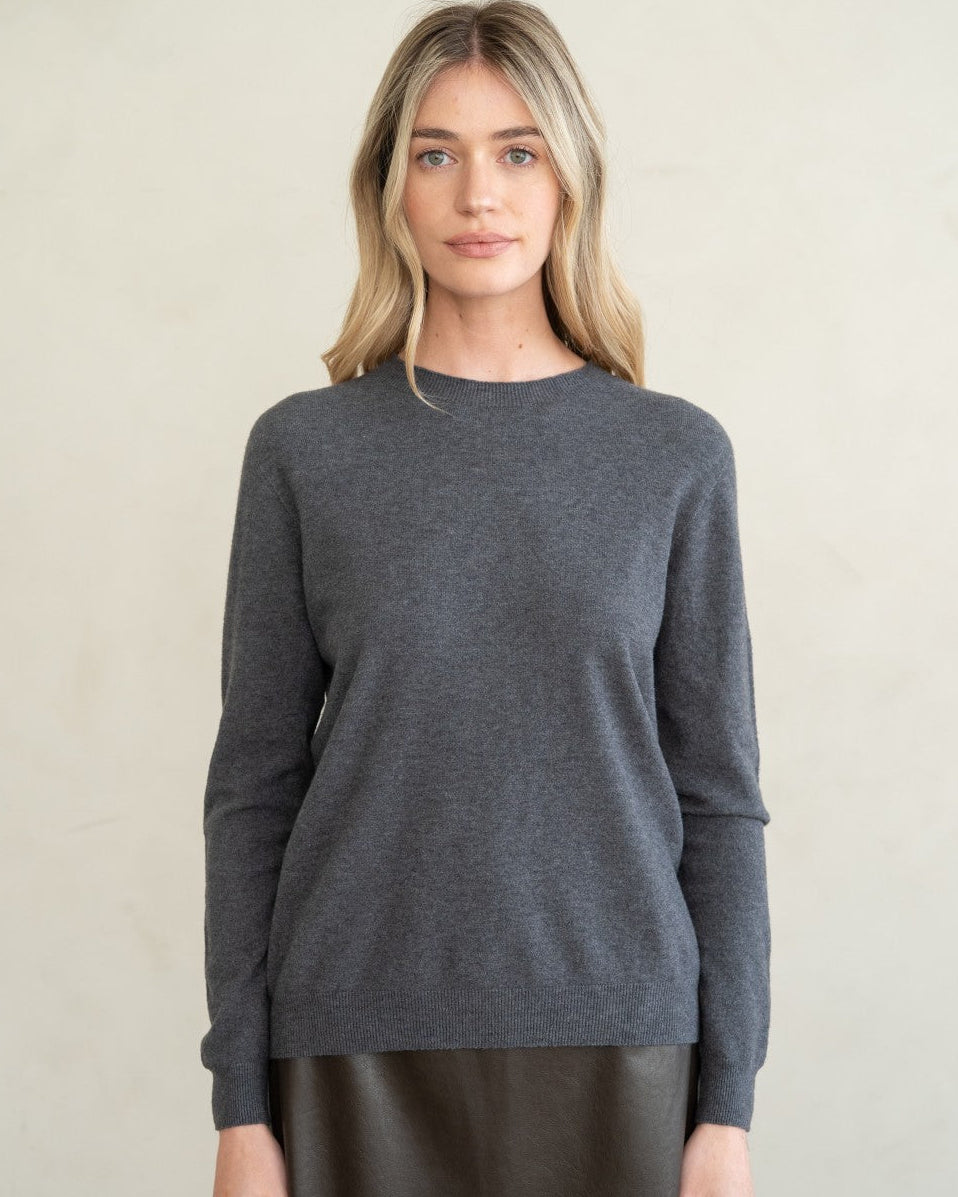 Charcoal Soft Classic Crew Sweater
