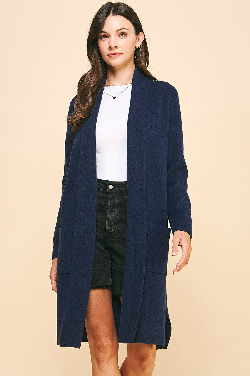 Cami Navy Long Cardigan Sweater