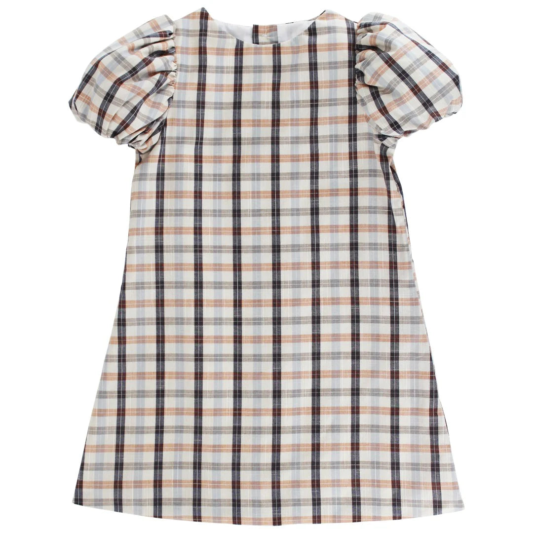 Charleston Beige Plaid Aline Dress