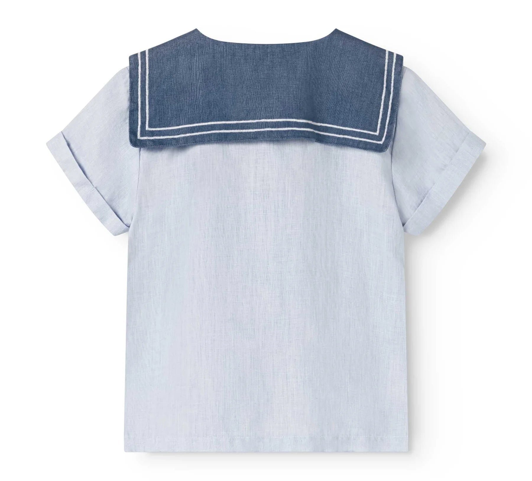 Blue Linen Sailor Shortset