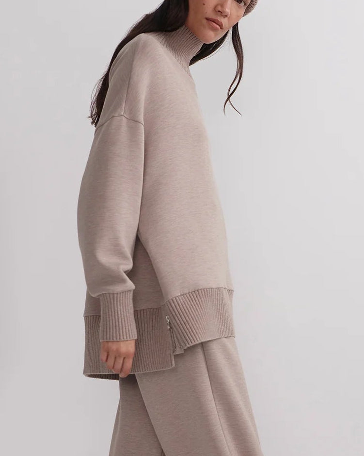 Varley Double Soft Taupe Turtle Top