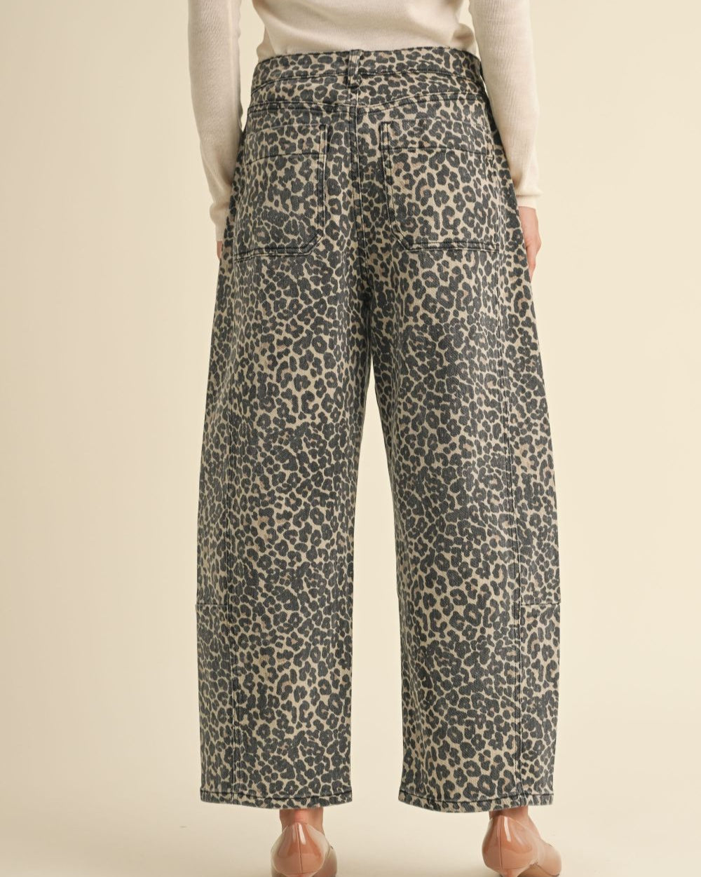 Leopard Twill Barrell Pant