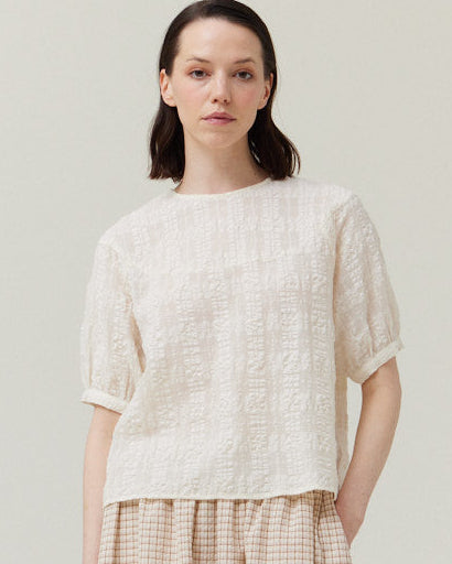 Ecru Pucker Textured Top