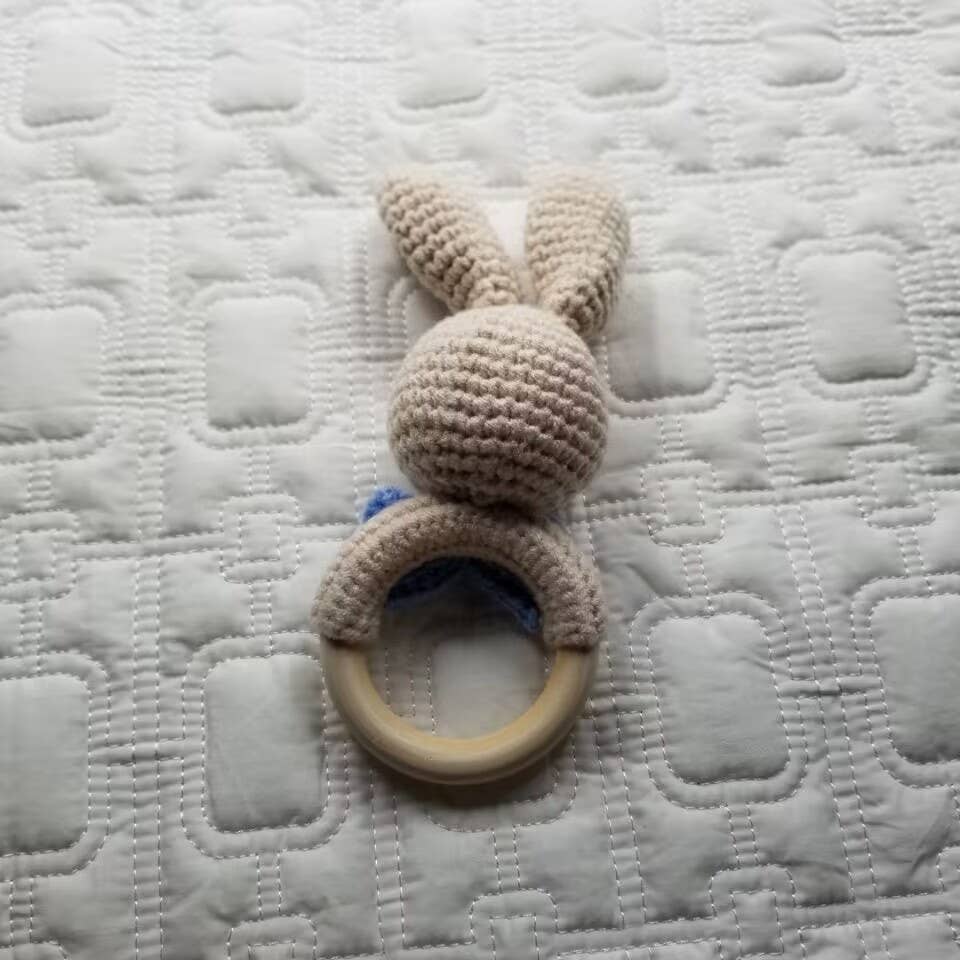 Khaki Bunny Hand Crocheted Rattle