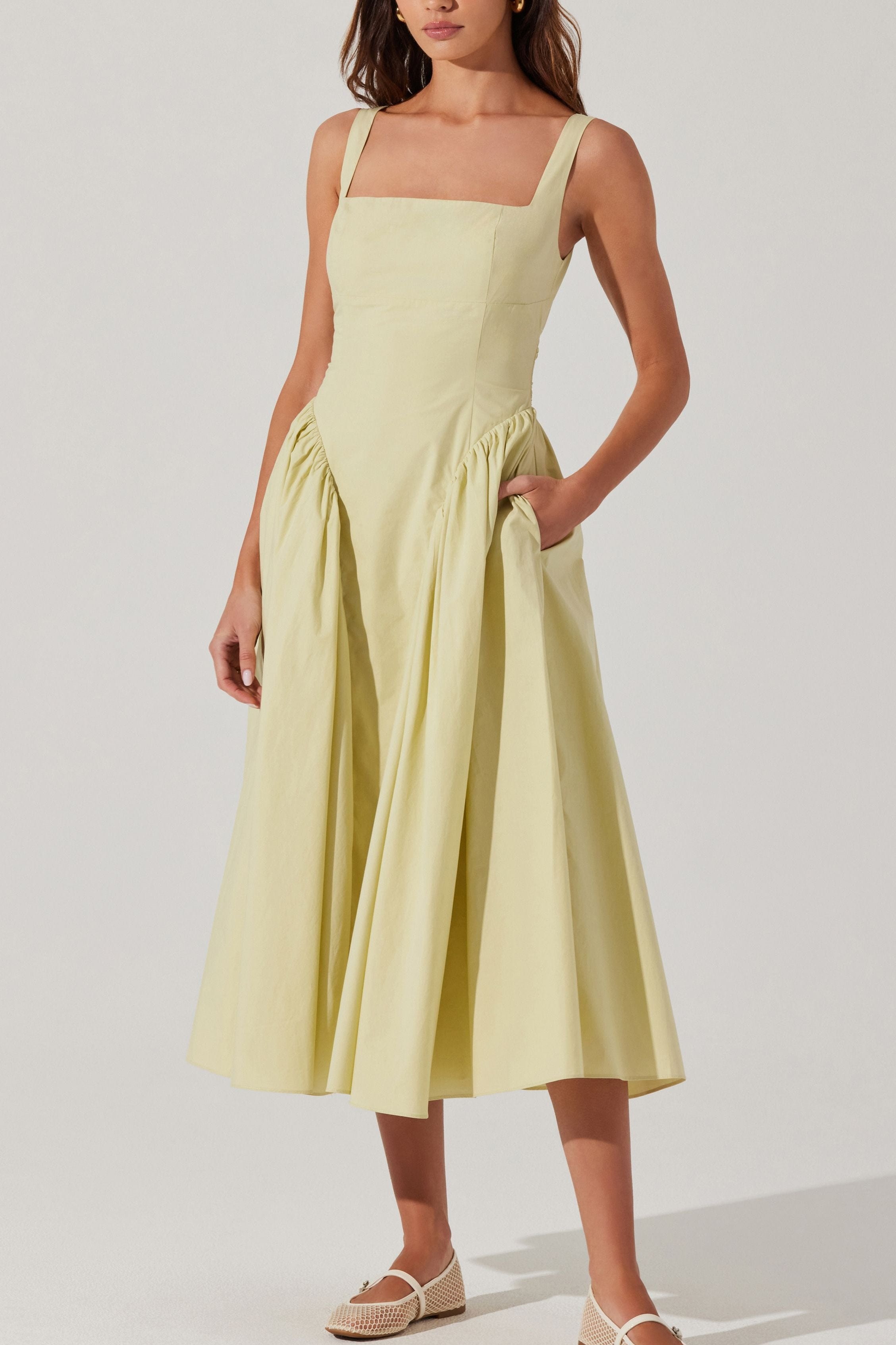 Vinya Pistachio Midi Sundress