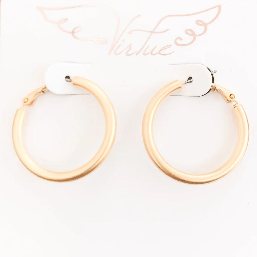 Brushed Gold 30MM Hoop Earring