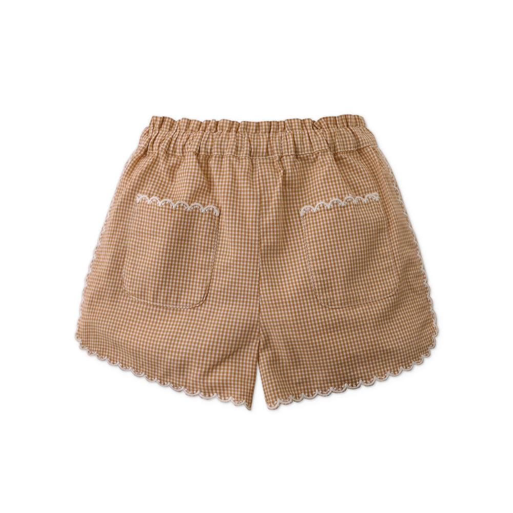 Clay Gingham Shortset Daisy Trim