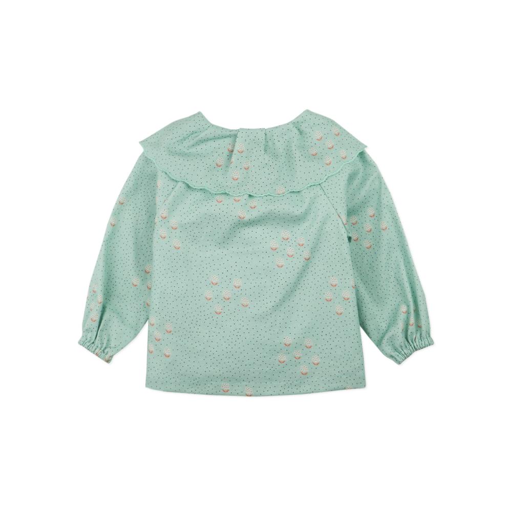 Mint Dot Wide Collar Infant Blouse