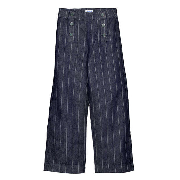 Dark Denim Pinstripe Sailor Pant