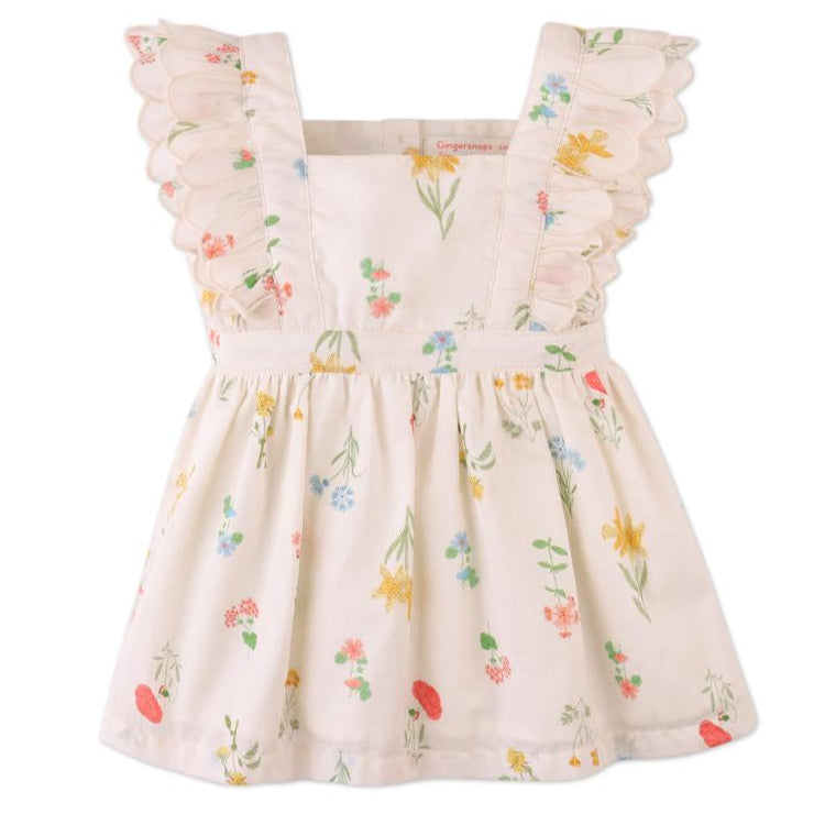 Multi Botanical Pinafore Infant Dress