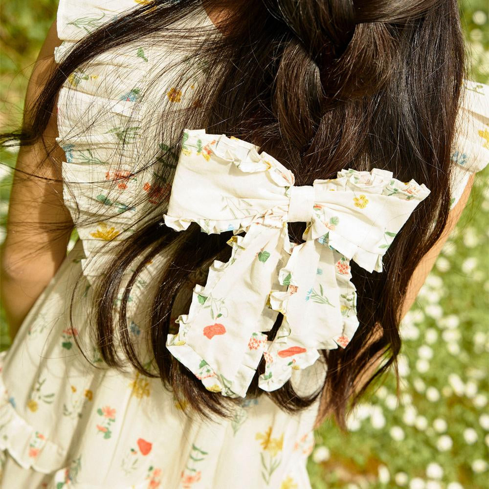 Print Fabric Ruffle Edge Bow