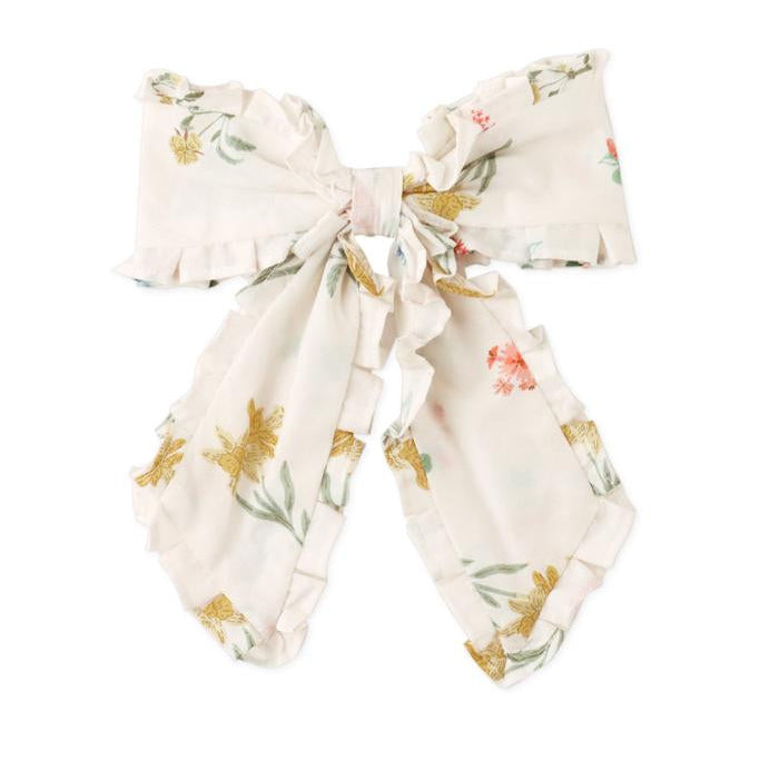 Print Fabric Ruffle Edge Bow
