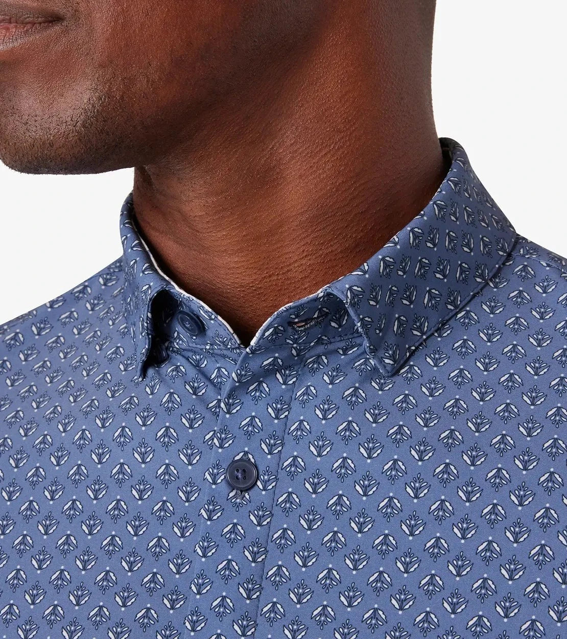 Leeward Slate Fleur Print  SS Tech Shirt