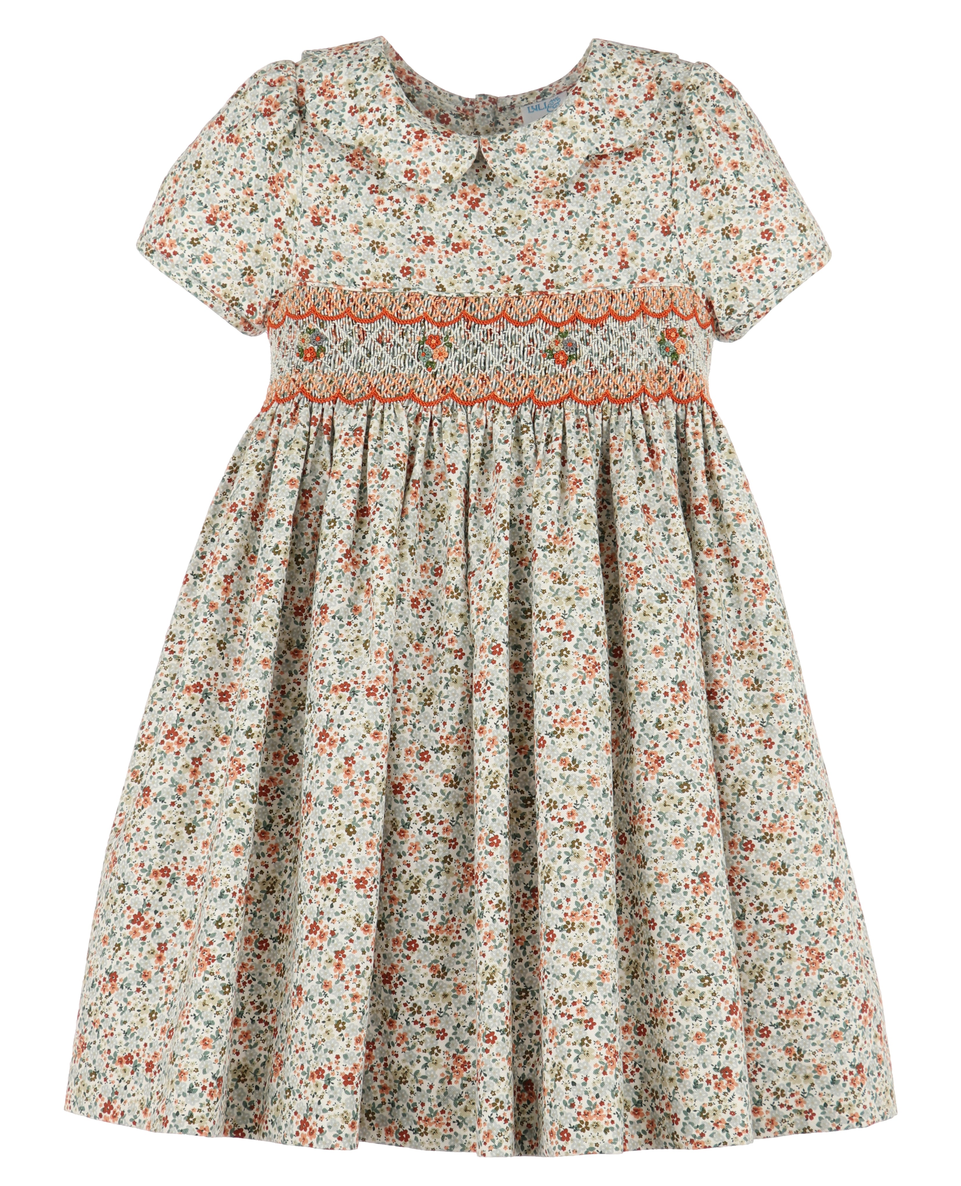 Seafoam Autumn Smocked Dress