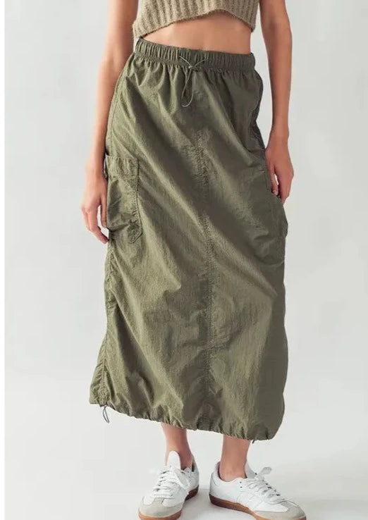 Oddie Olive Cargo skirt