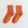 Women's Embroidered Daisy Ankle Socks