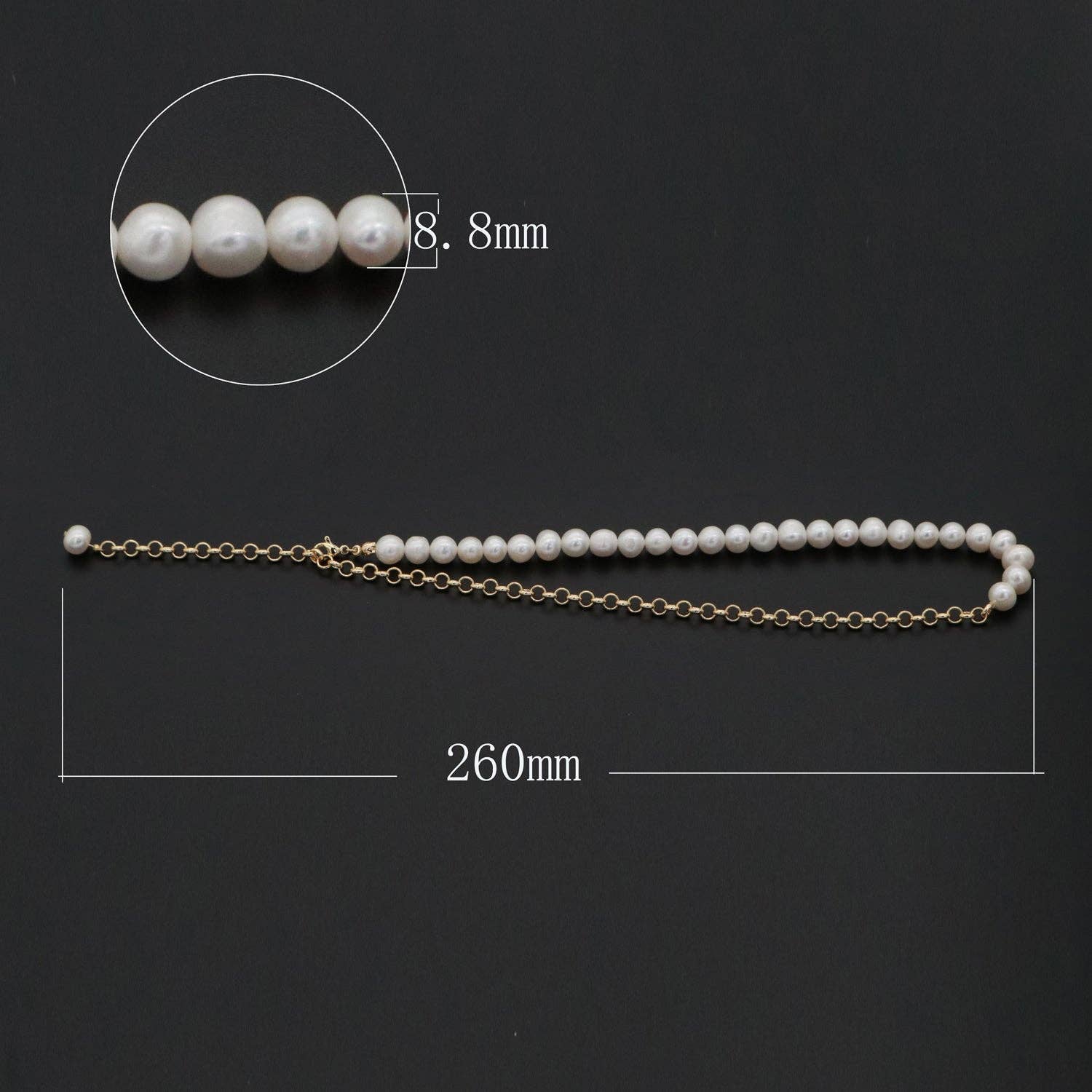 Freshwater Pearl Half Chain 18" Necklace