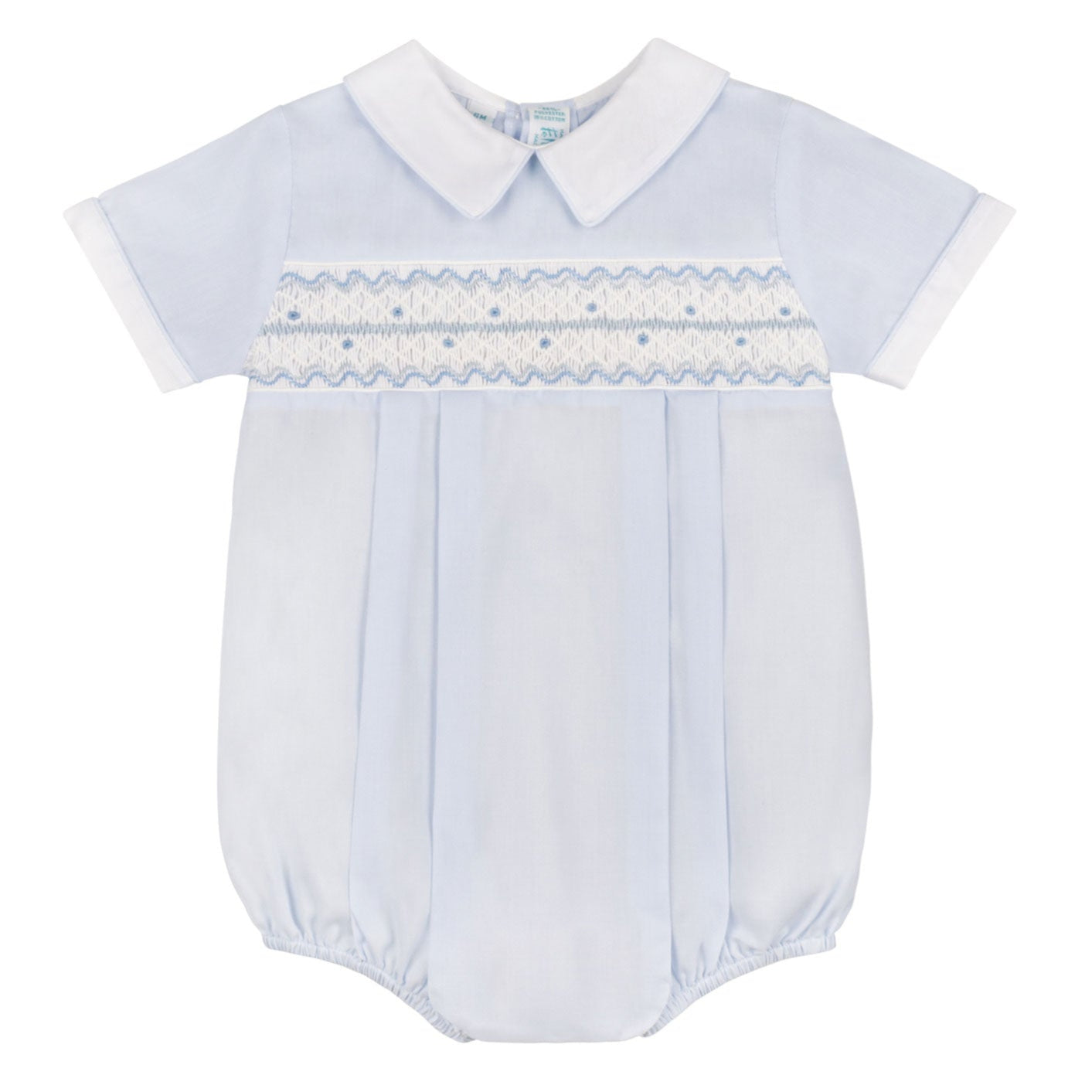 Boys Blue Wave Smocked Romper