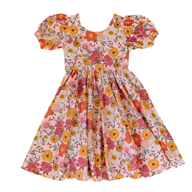 Pink Autumn Garden Knit Twirl Dress