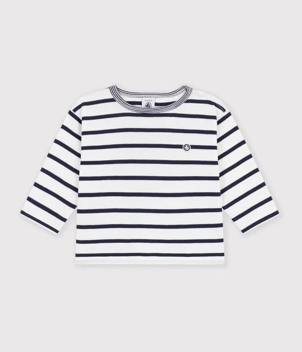 Navy Stripe L/S Tee Petit Bateau