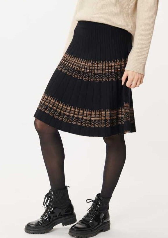 Edith Black and Gold Knit Skirt