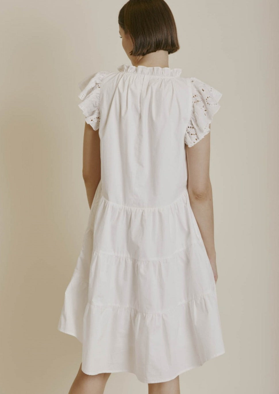 Isabell Ivory Dress Embroidered Sleeve
