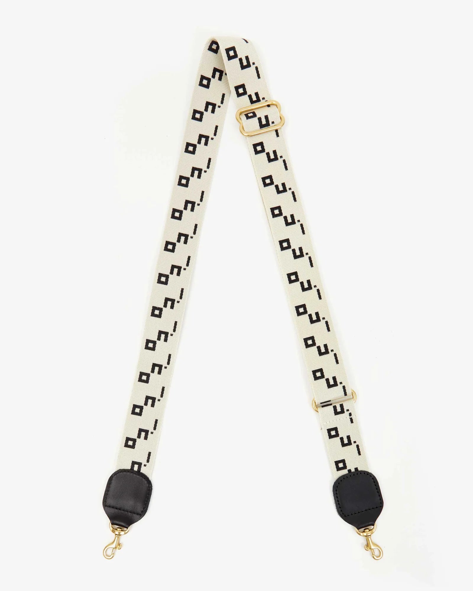 Clare V. Cream Black OUI Bag Strap