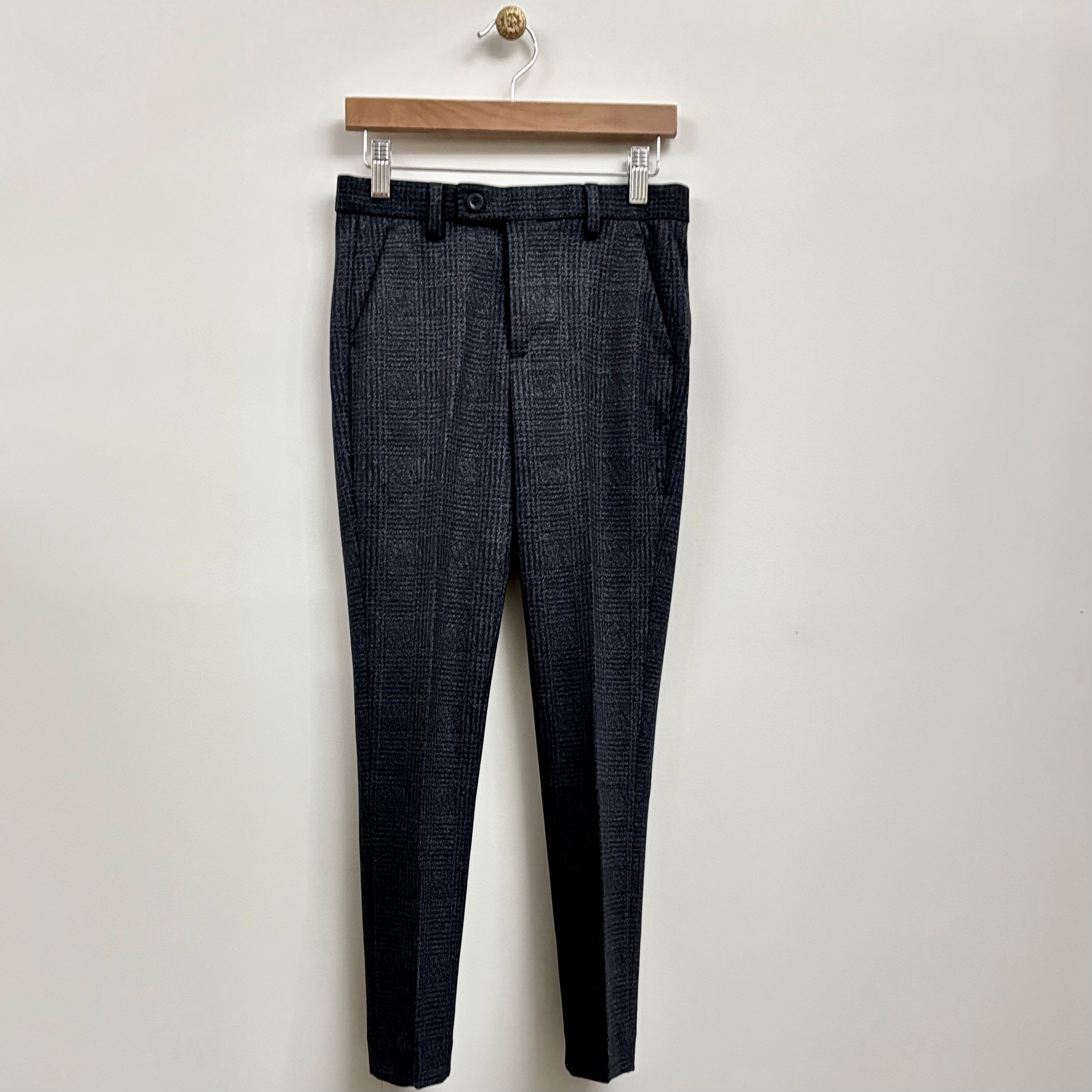Navy/Grey Plaid Stretch Trouser