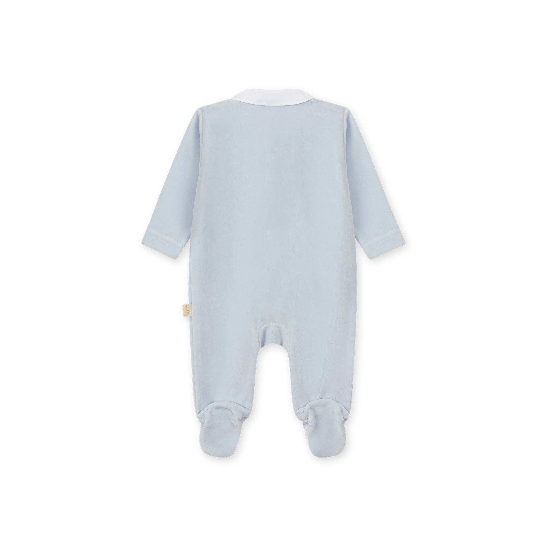 Pastel Blue Velour Footie