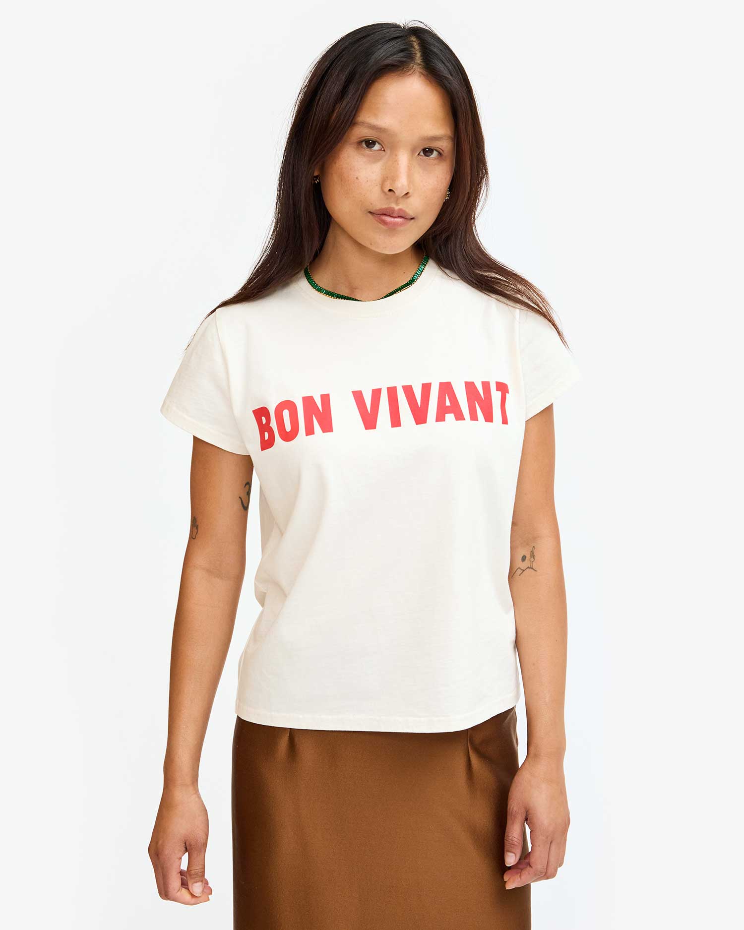 Clare V. Cream Classic Bon Vivant Tee