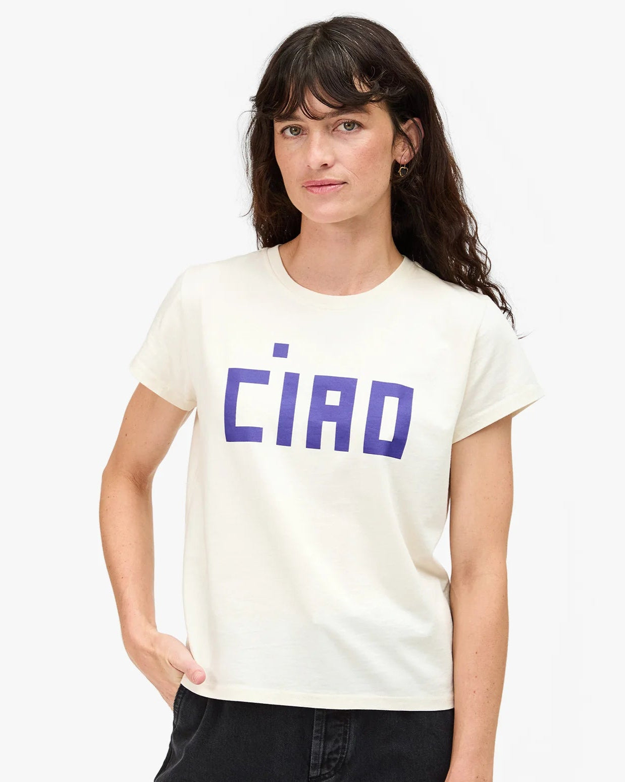 Clare V White Royal Ciao Classic Tee