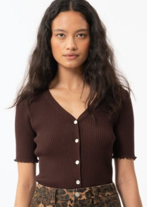 Lisianne Brown Button Sweater