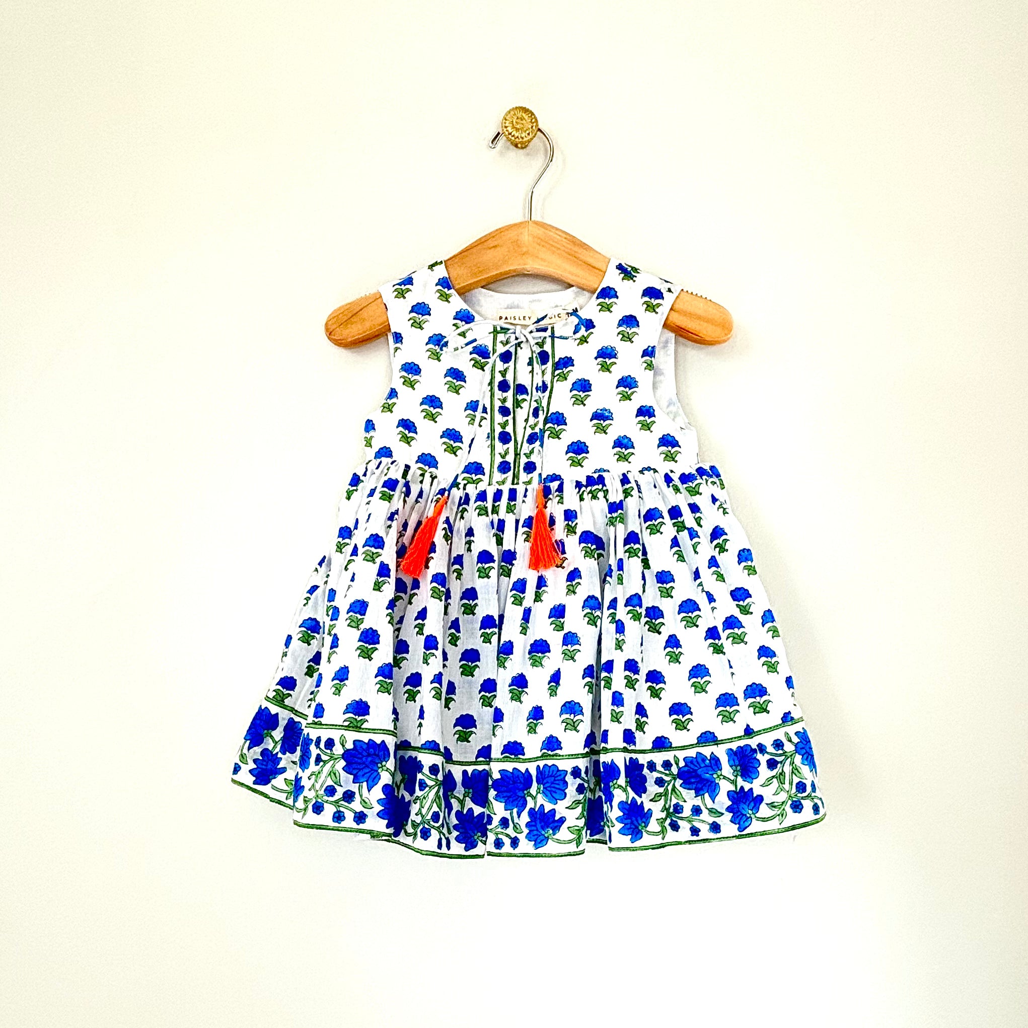 Blue Aster Border Infant Dress
