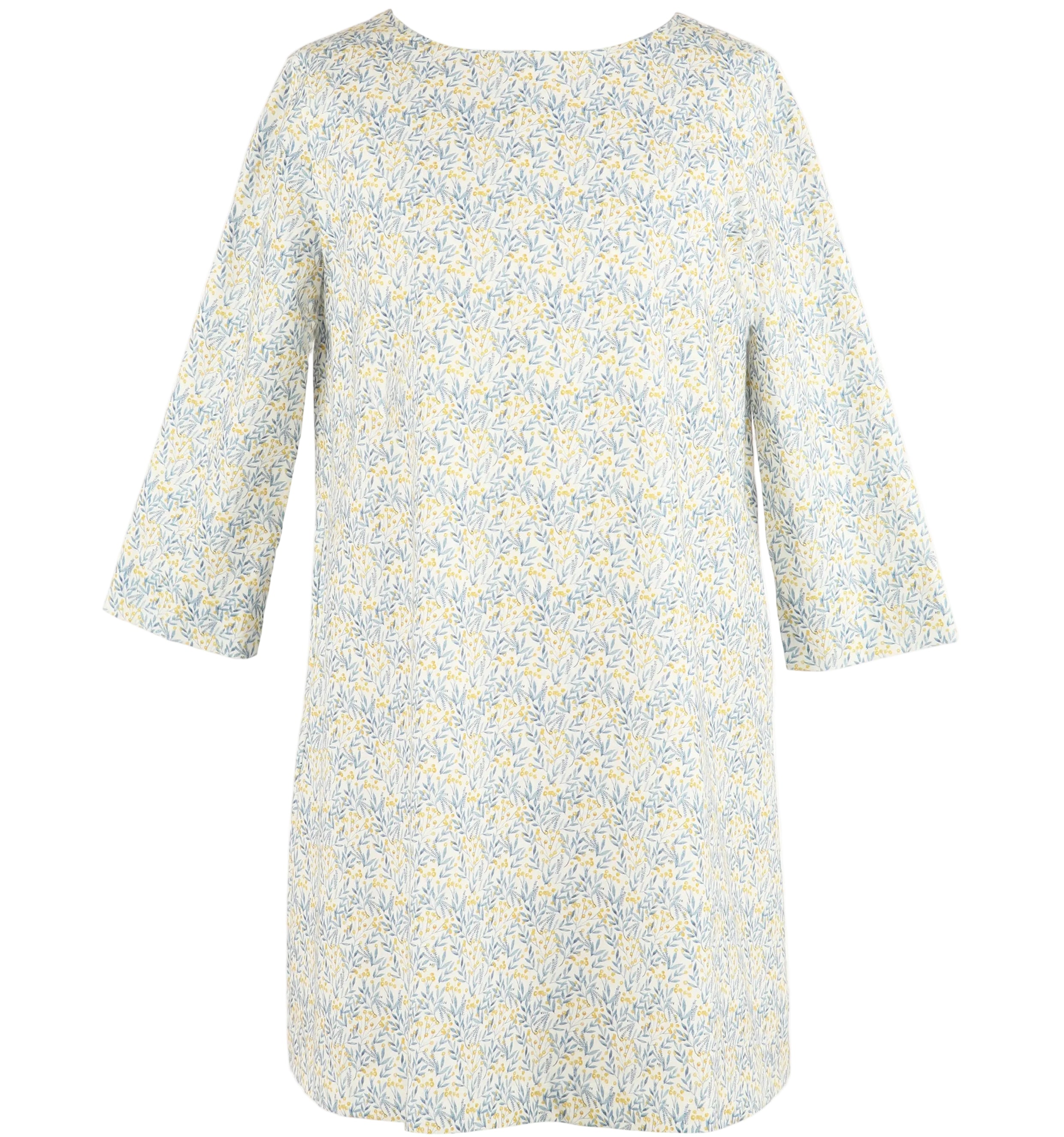 Blue Gold Print Bow Back Dress