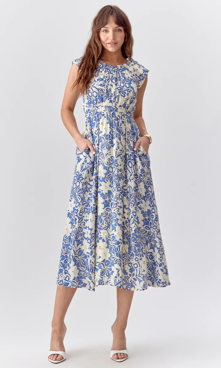 Sefina Blue Print Dress