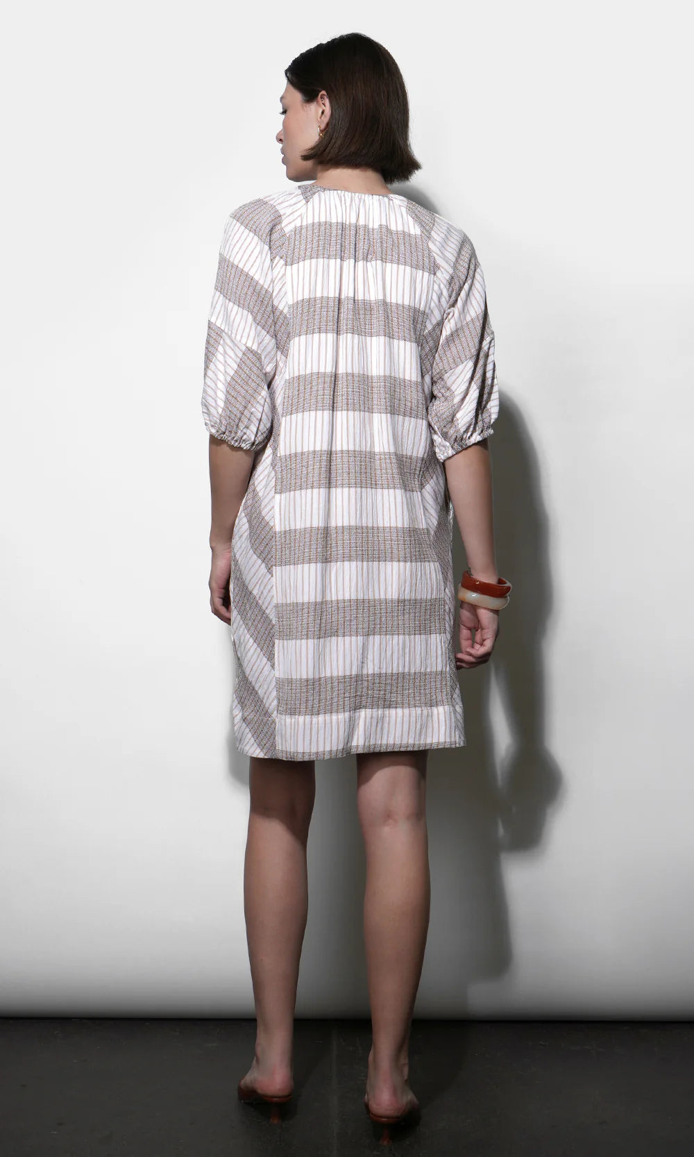 Kendall Tan Plaid Popover Mini Dress