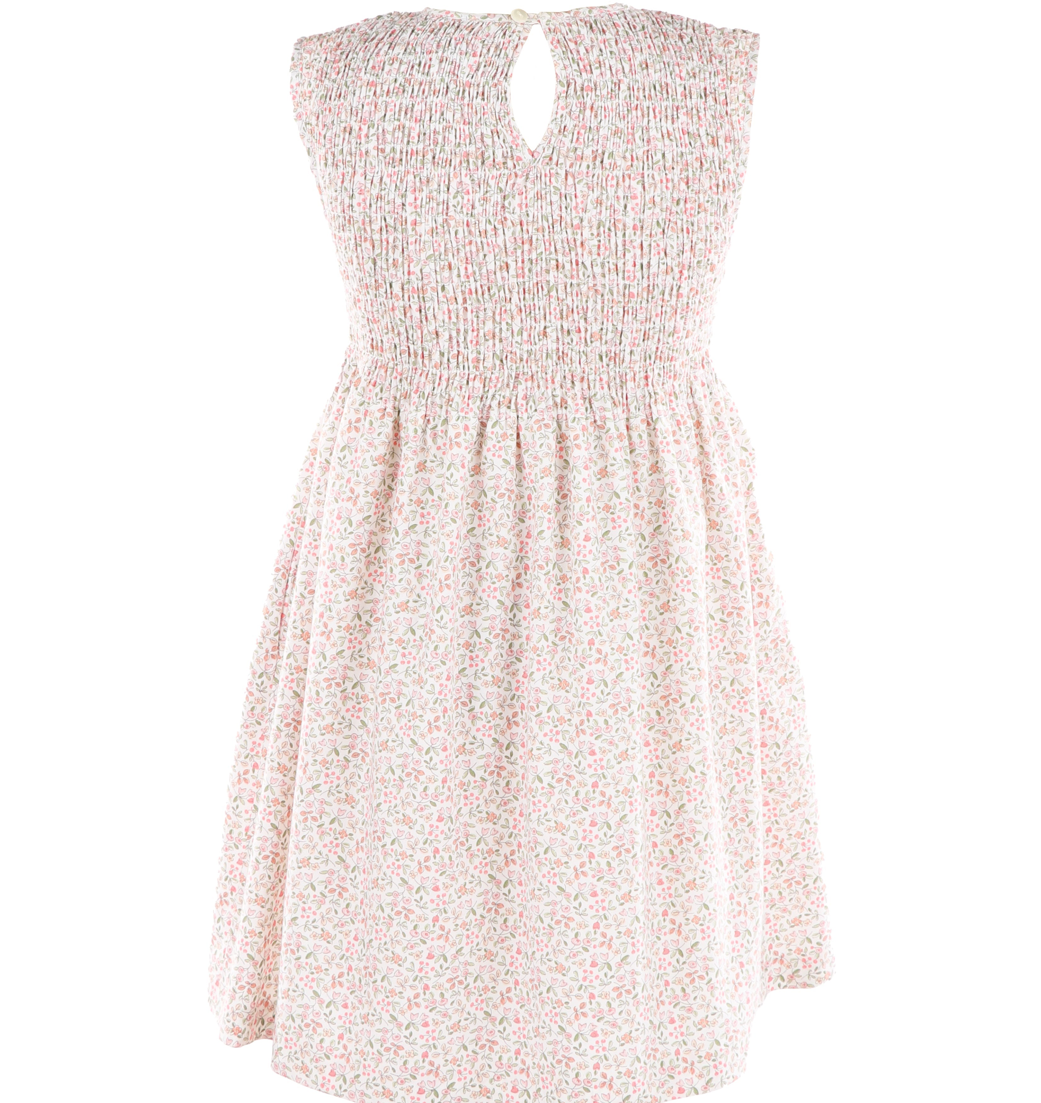 Pink Ditsy Smocked Dress